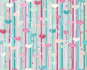 Vector seamless heart pattern.