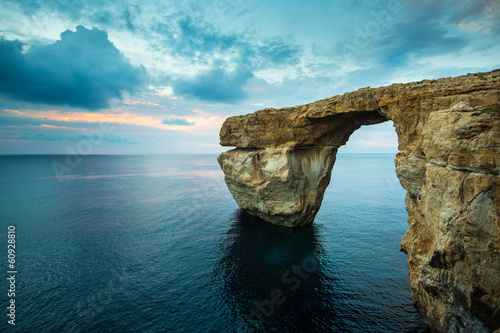 Naklejka na szybę Azure Window, natural arch on Gozo island, with blue sky