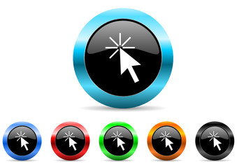 Fototapete - click here icon vector set