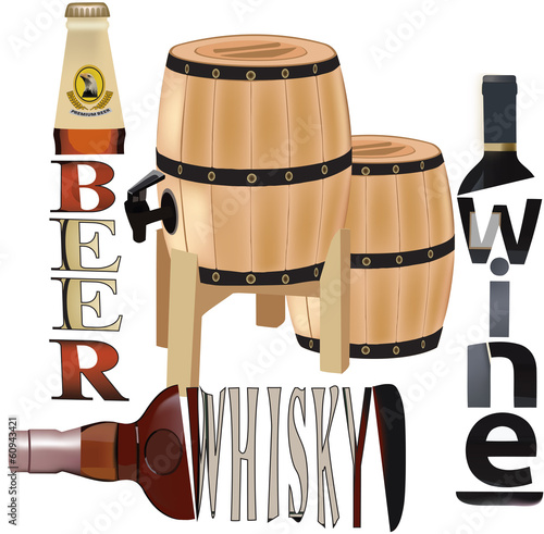 Nowoczesny obraz na płótnie logo alcolici