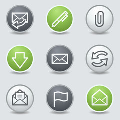 Wall Mural - E-mail web icons, circle buttons