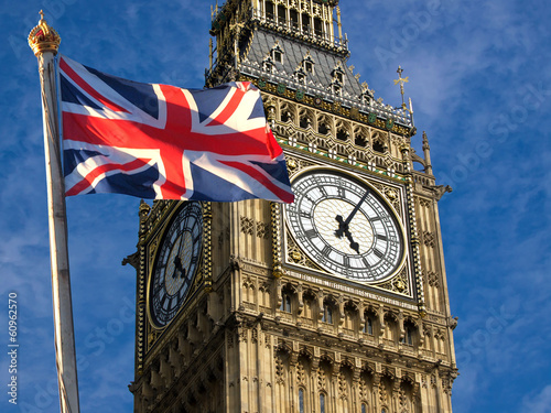 Naklejka samoprzylepna Big ben i union jack
