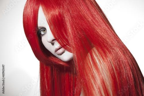 Naklejka dekoracyjna Beautiful woman with red hair