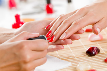 Woman at beauty salon