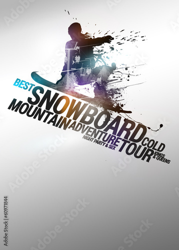 Board z aluminiowym obramowaniem Tło snowboardowe