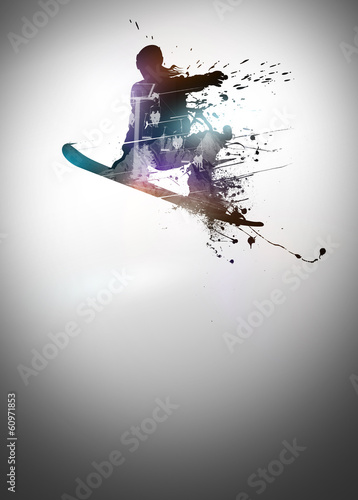 Board z aluminiowym obramowaniem Tło snowboardowe