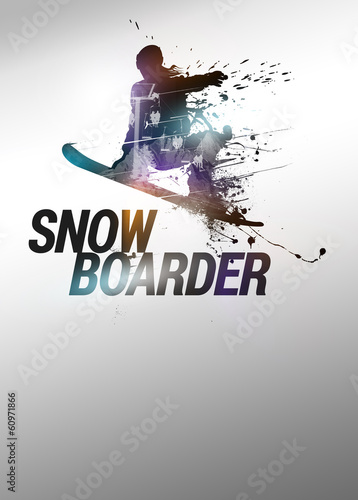 Board z aluminiowym obramowaniem Tło snowboardowe