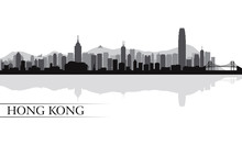Hong Kong City Skyline Silhouette Background