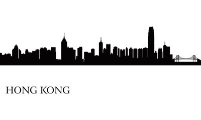 Wall Mural - Hong Kong city skyline silhouette background