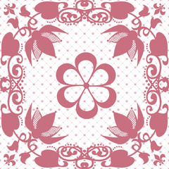  Pink seamless lace lacy pattern on white