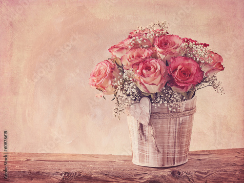 Fotovorhang - Pink roses (von Elena Schweitzer)