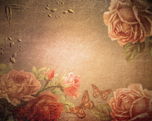 Vintage Background With Roses
