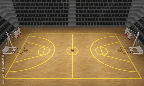 Board z aluminiowym obramowaniem Stadion koszykówki, 3d