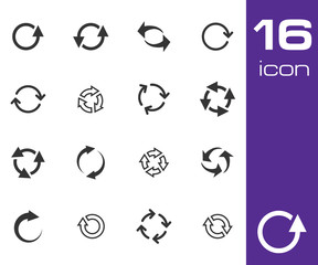Wall Mural - vector black refresh icons set