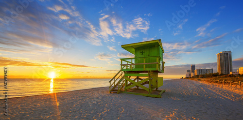 Fotoboard na płycie Słynny miami South Beach sunrise