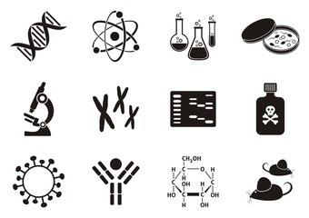 Wall Mural - Biology science icons