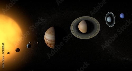 Fotoboard na płycie Planet Układu Słonecznego przestrzeń wszechświat słońce