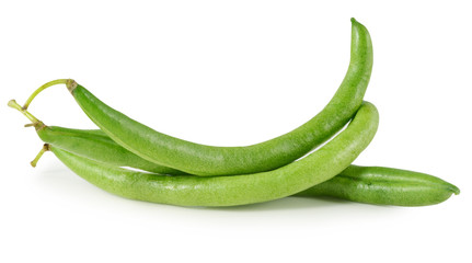 green beans on white background