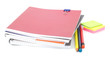 Notebook stack and pencils. Schoolchild and student studies acce
