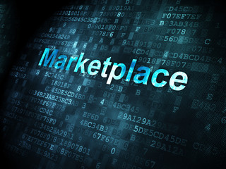 Marketing concept: Marketplace on digital background