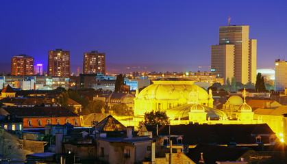 Sticker - Zagreb city at night - Croatia