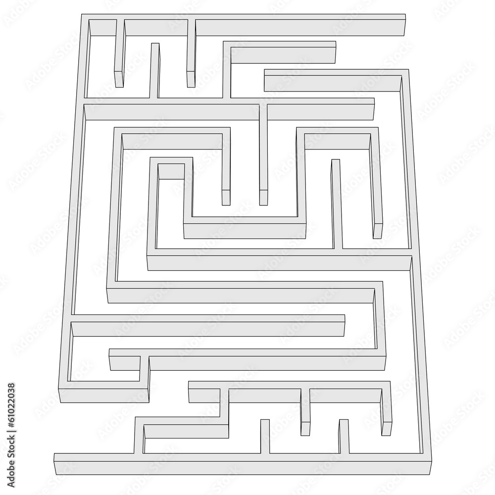 cartoon image of maze - labyrinth Stock Illustration | Adobe Stock