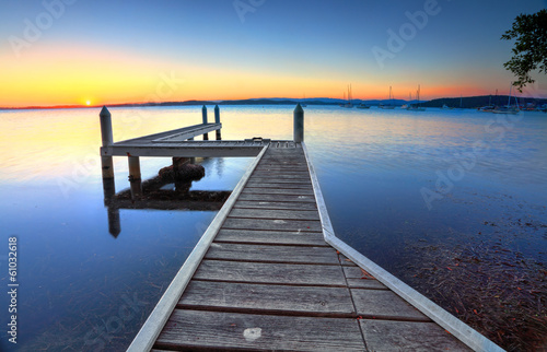 Plakat na papierze fotorealistycznym Sunset pier belmont australia