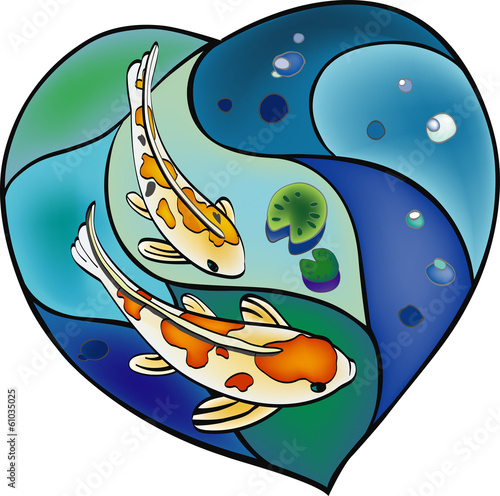 Plakat na zamówienie Carp pond in the shape of heart