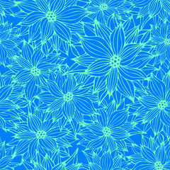 Aufkleber - Seamless Floral Background