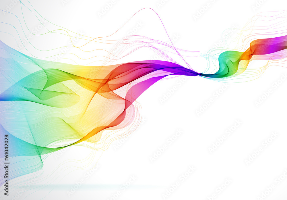 Abstract colorful background with wave - obrazy, fototapety, plakaty 
