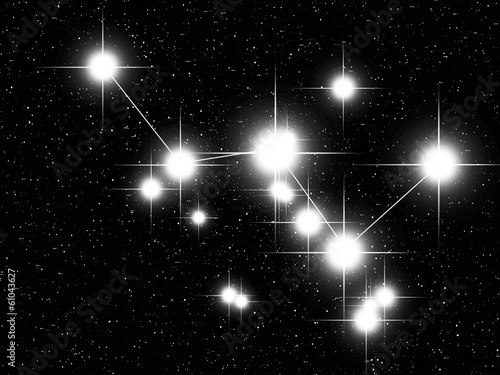 Board z aluminiowym obramowaniem Konstelacja Kasjopei na nocnym niebie