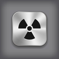 Wall Mural - Radioaktivity icon - vector metal app button