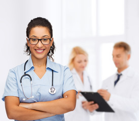 Sticker - smiling female african american doctor or nurse