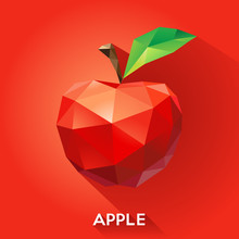 Vector Illustration Of An Apple In A Geometric Style