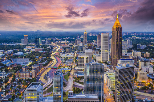 Board z aluminiowym obramowaniem Atlanta, gruzja skyine