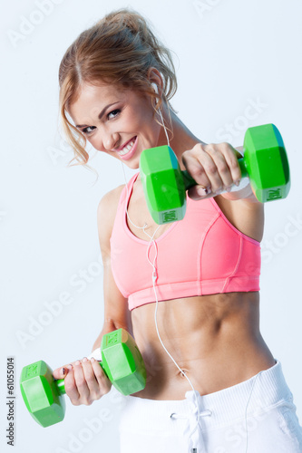 Naklejka samoprzylepna Fitness z hantlami