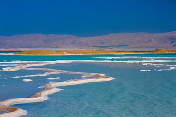 Beautiful coast of the Dead Sea .