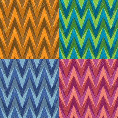 Poster - Set of Four Seamless Color Abstract Retro Vector Backgrounds