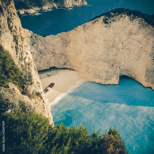 Fotoboard na płycie Plaża navagio, Zakynthos, Grecja, vintage coaster