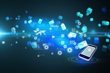 Poster - Composite image of email communication background