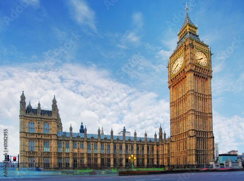 Naklejka samoprzylepna Londyn - dom parlamentu, big ben