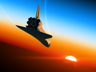 Wall Mural - space shuttle landing