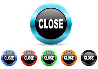 Fototapete - close icon vector set