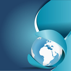 Aufkleber - Blue abstract vector background with globe