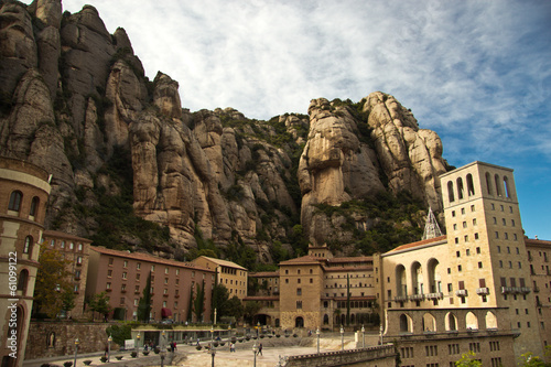 Fotoboard na płycie Santa Maria Opactwo montserrat, Katalonia, Hiszpania.