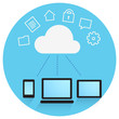 Cloud Storage Concept. Smartphone, Tablet Computer, Laptop
