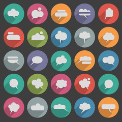 Wall Mural - message bubble icons with long shadow