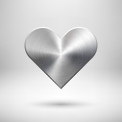 Canvas Print - Abstract Heart Sign with Metal Texture