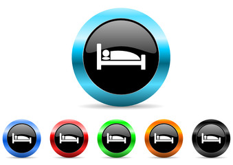 Poster - hotel icon vector set