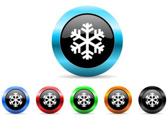 Poster - snow icon vector set
